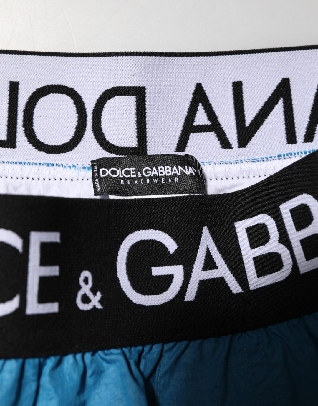 Dolce &amp; Gabbana Sample Sale Dolce &amp; Gabbana Blue Logo Waistband Beachwear Shorts Swimwear - | Designer outlet