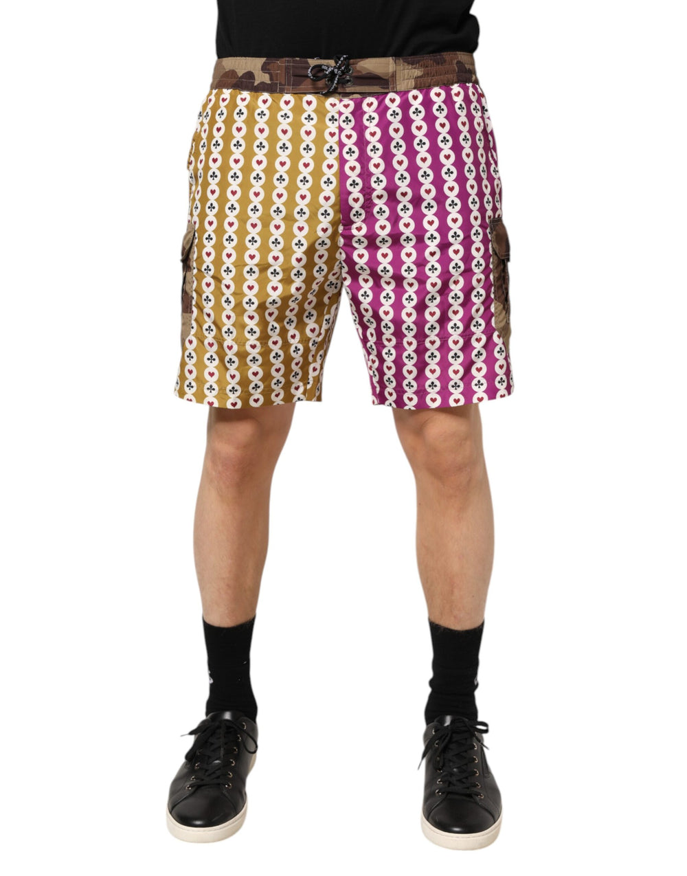 Dolce & Gabbana Multicolor Playing Card Camouflage Shorts Swimwear by Dolce & Gabbana outlet now on sale