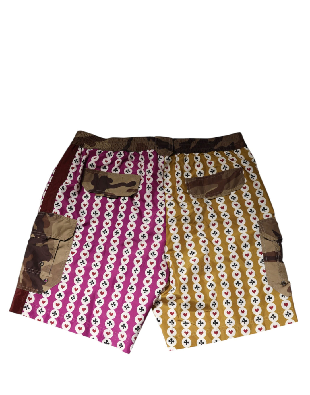 Dolce &amp; Gabbana Multicolor Playing Card Camouflage Shorts Swimwear by Dolce &amp; Gabbana outlet now on sale