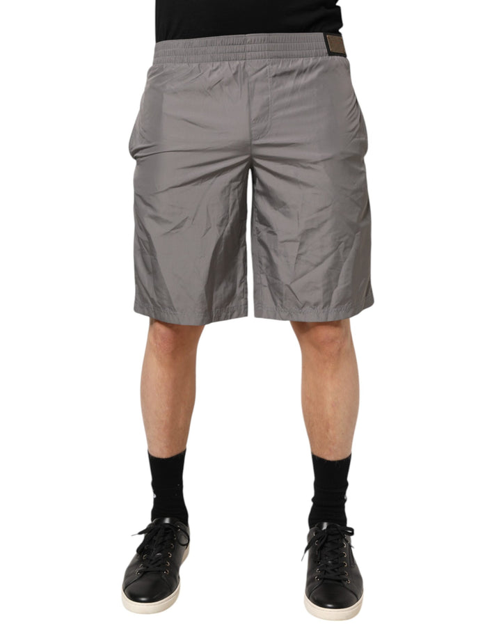 Dolce &amp; Gabbana Sample Sale Dolce &amp; Gabbana Light Gray Nylon Elastic Waist Shorts Swimwear - | Designer outlet