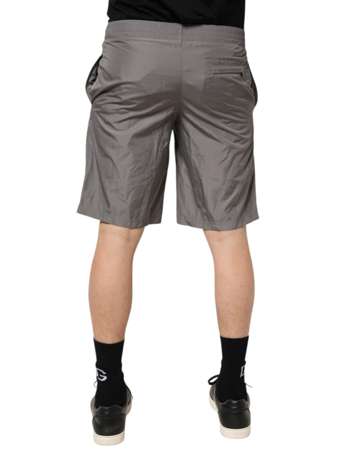 Dolce &amp; Gabbana Sample Sale Dolce &amp; Gabbana Light Gray Nylon Elastic Waist Shorts Swimwear - | Designer outlet