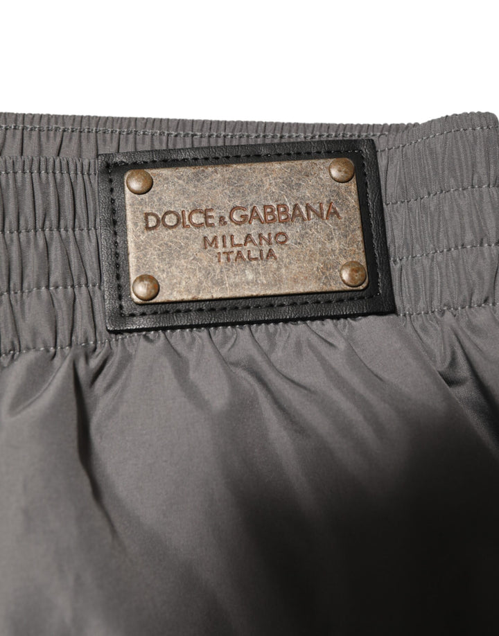 Dolce &amp; Gabbana Sample Sale Dolce &amp; Gabbana Light Gray Nylon Elastic Waist Shorts Swimwear - | Designer outlet