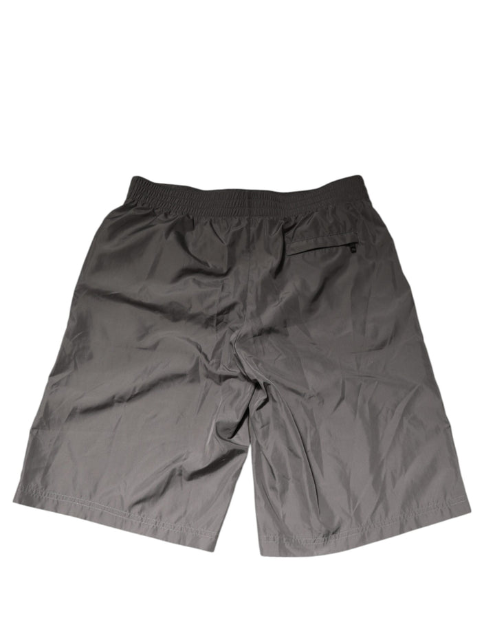 Dolce &amp; Gabbana Sample Sale Dolce &amp; Gabbana Light Gray Nylon Elastic Waist Shorts Swimwear - | Designer outlet