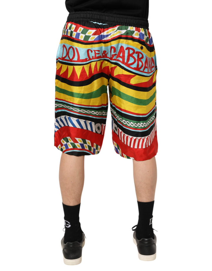 Dolce &amp; Gabbana Sample Sale Dolce &amp; Gabbana Multicolor Sicilian Carretto Shorts Swimwear - | Designer outlet