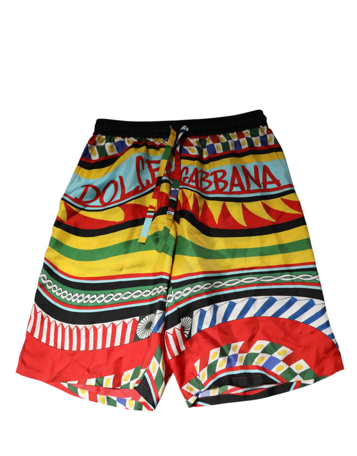 Dolce &amp; Gabbana Sample Sale Dolce &amp; Gabbana Multicolor Sicilian Carretto Shorts Swimwear - | Designer outlet