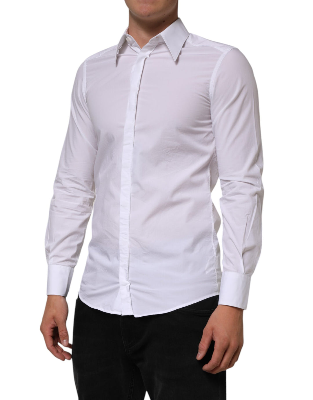 dolce and gabbana white dress shirt Silk shirt in White for Men