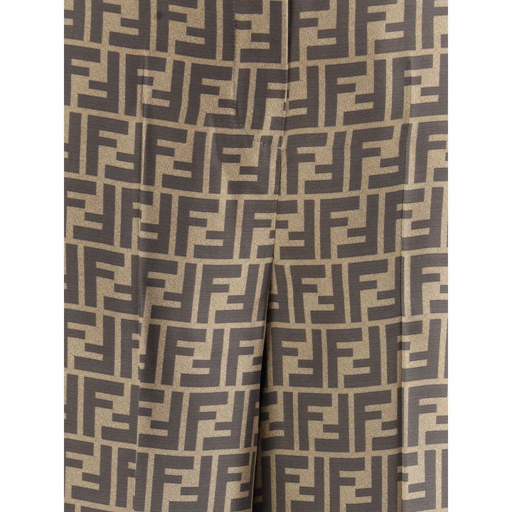 Fendi Monogram pattern silk Pants