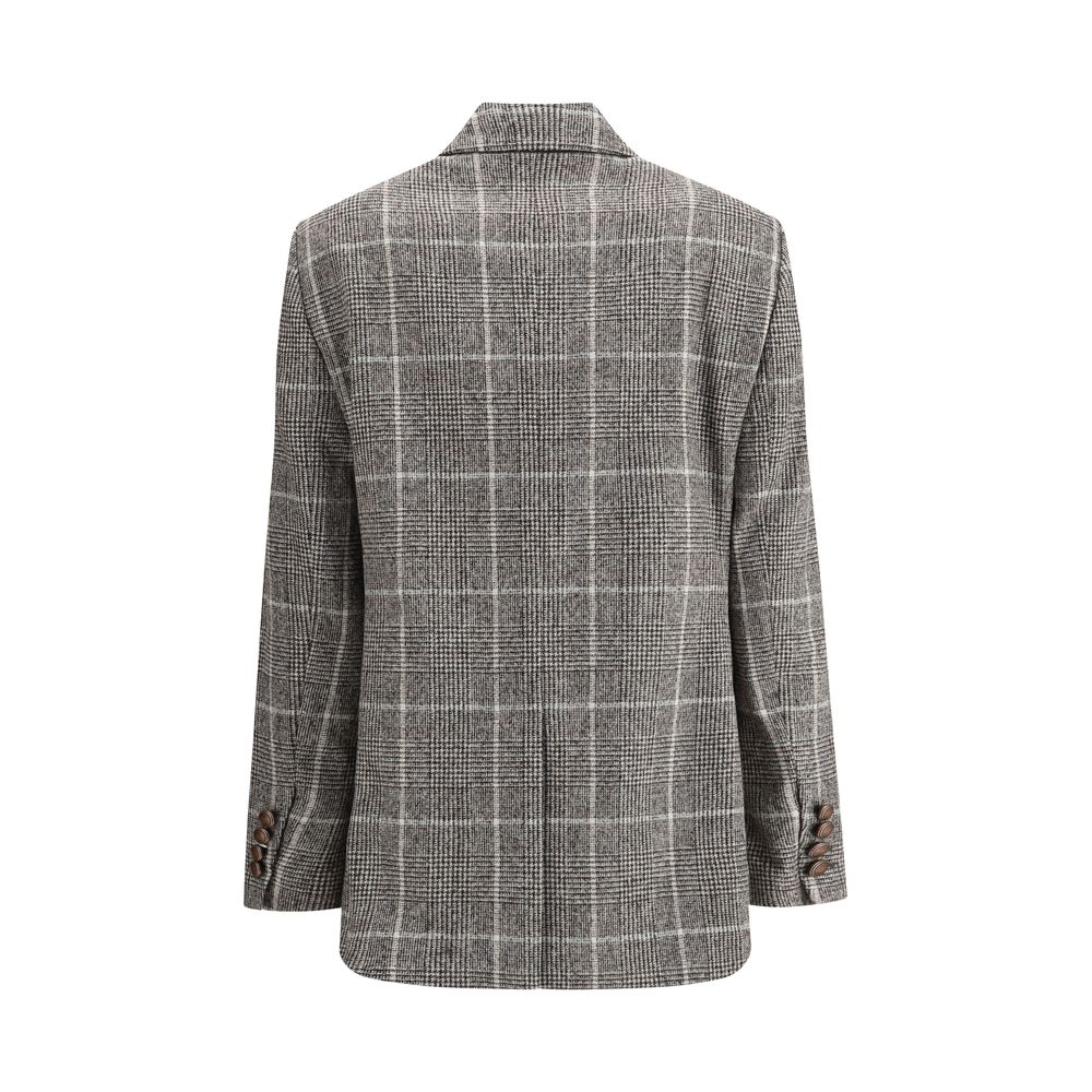 Brunello Cucinelli Gray Alpaca Vicugna Pacos Blazer