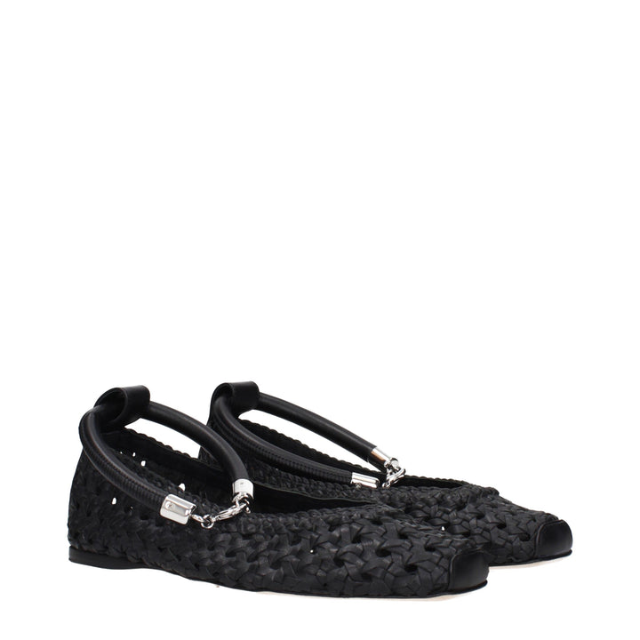 Max Mara Black Leather Ballet Flats