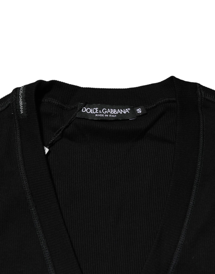 Dolce & Gabbana Black Cotton Button Up Men Cardigan Sweater by Dolce & Gabbana outlet now on sale