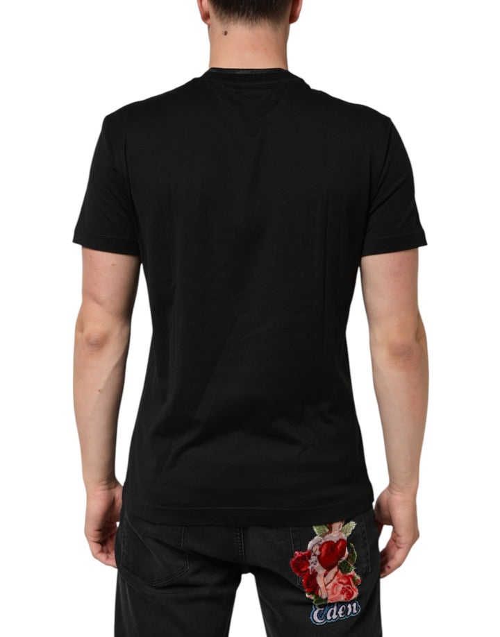 Dolce &amp; Gabbana Sample Sale Dolce &amp; Gabbana Black Cotton Embroidered DG Logo Pocket T-shirt - | Designer outlet