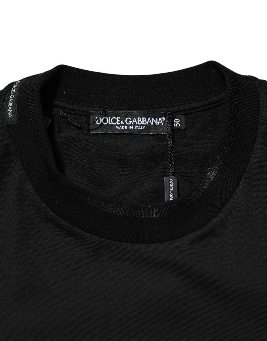 Dolce &amp; Gabbana Sample Sale Dolce &amp; Gabbana Black Cotton Embroidered DG Logo Pocket T-shirt - | Designer outlet