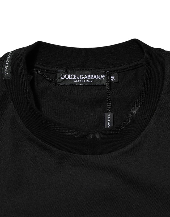 Dolce &amp; Gabbana Sample Sale Dolce &amp; Gabbana Black Cotton Embroidered DG Logo Pocket T-shirt - | Designer outlet