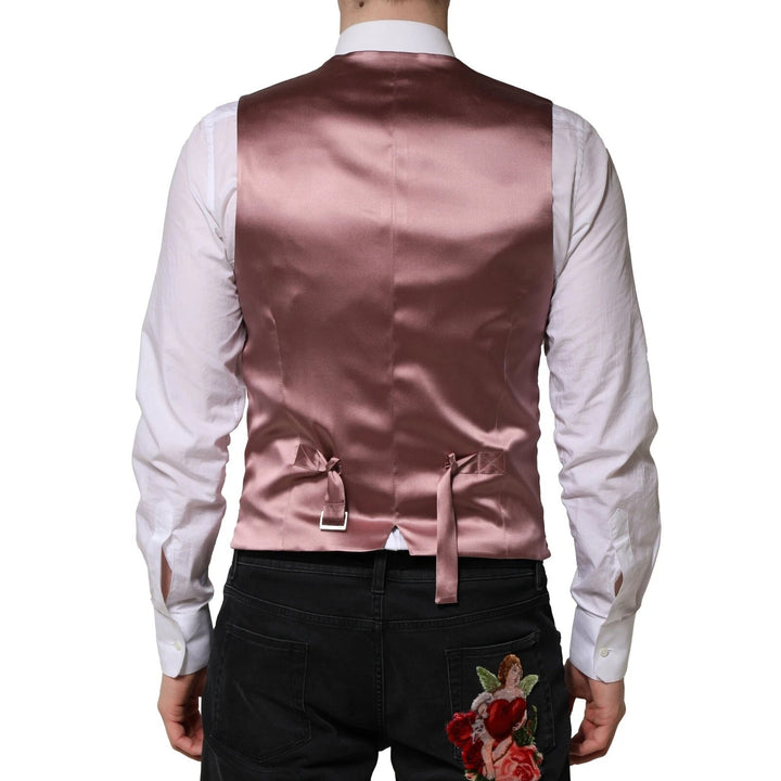 Dolce &amp; Gabbana Sample Sale Dolce &amp; Gabbana Pink Wool Dress Formal Men Waistcoat Vest - | Designer outlet