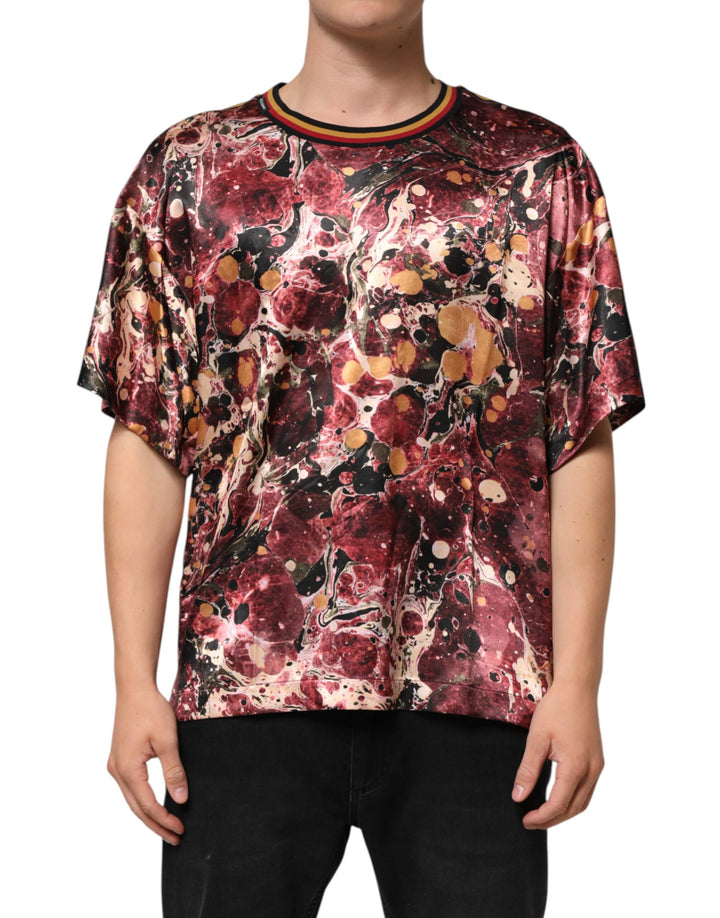 Dolce &amp; Gabbana Sample Sale Dolce &amp; Gabbana Multicolor Polyester Marble Print Oversize T-shirt - | Designer outlet