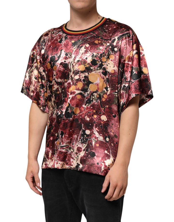 Dolce &amp; Gabbana Sample Sale Dolce &amp; Gabbana Multicolor Polyester Marble Print Oversize T-shirt - | Designer outlet