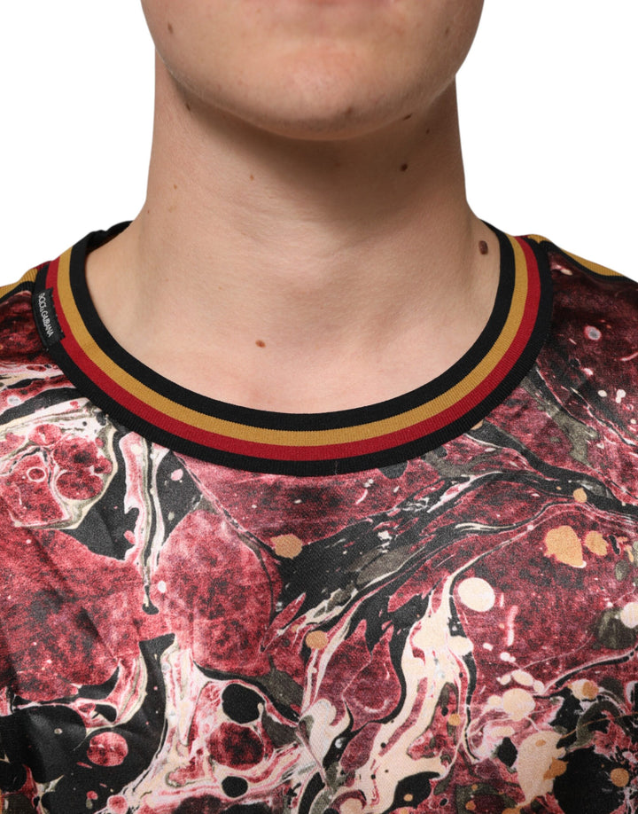 Dolce &amp; Gabbana Sample Sale Dolce &amp; Gabbana Multicolor Polyester Marble Print Oversize T-shirt - | Designer outlet