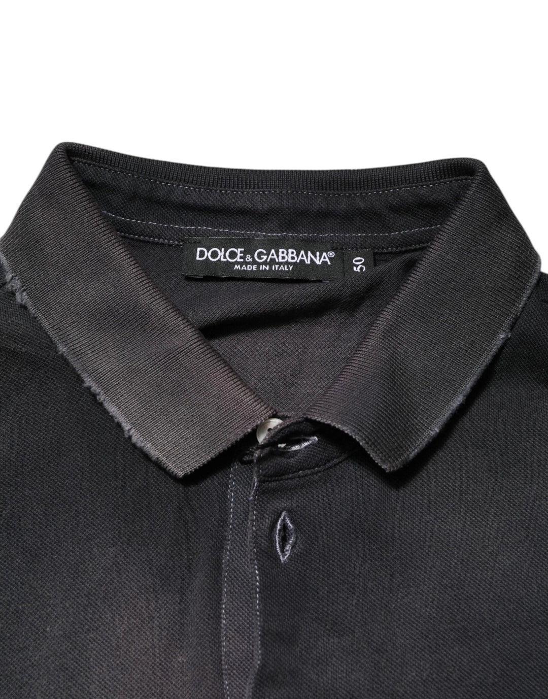 Dolce &amp; Gabbana Gray Cotton Crown Collared Men Polo T-shirt by Dolce &amp; Gabbana outlet now on sale