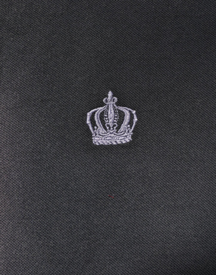 Dolce &amp; Gabbana Gray Cotton Crown Collared Men Polo T-shirt by Dolce &amp; Gabbana outlet now on sale