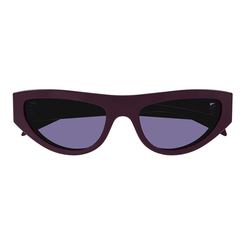 Gucci Cat Eye Full Rim, with a Shiny Plum frame and Violet lens.