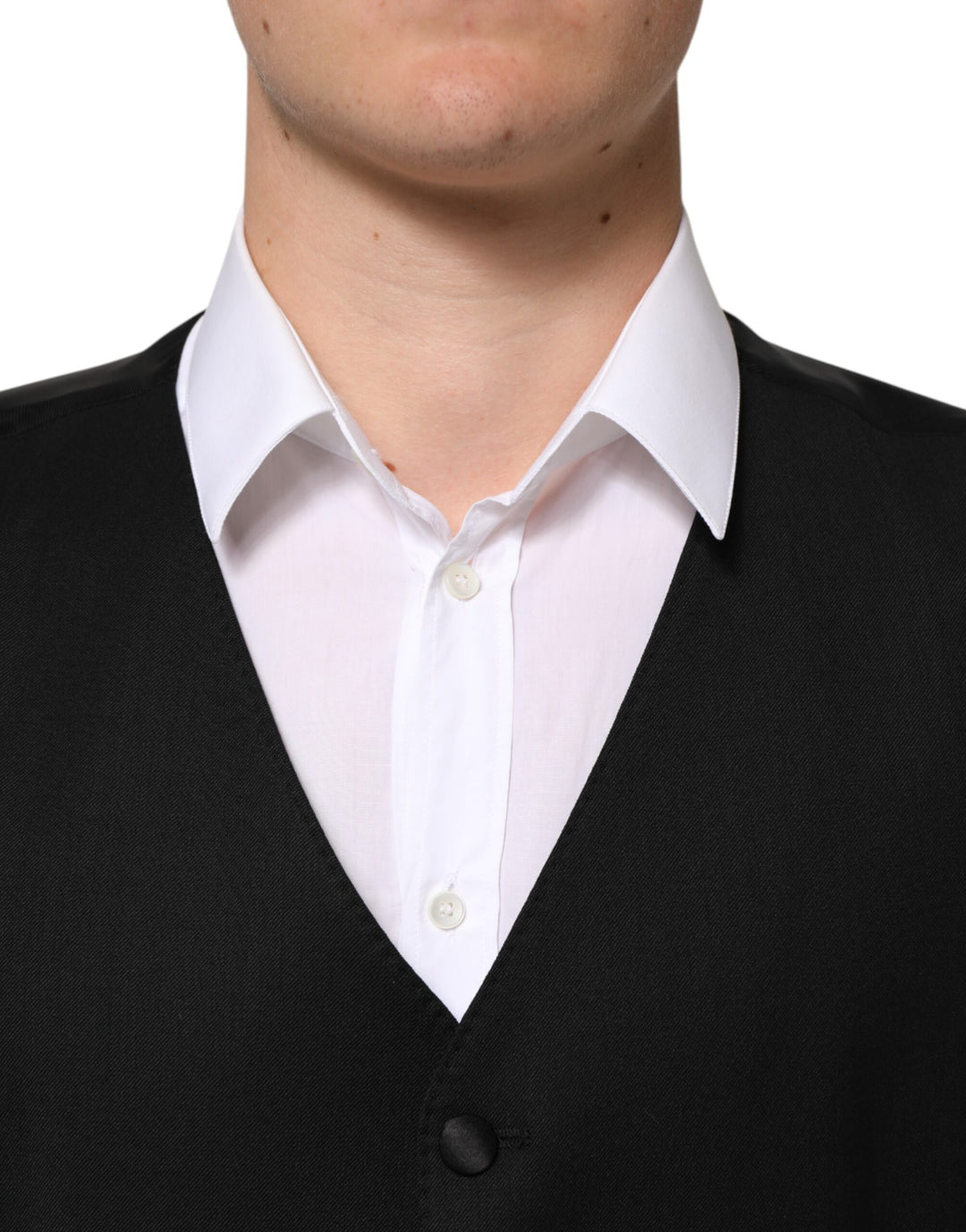 Dolce &amp; Gabbana Black Wool Dress Formal Men Waistcoat Vest by Dolce &amp; Gabbana outlet now on sale