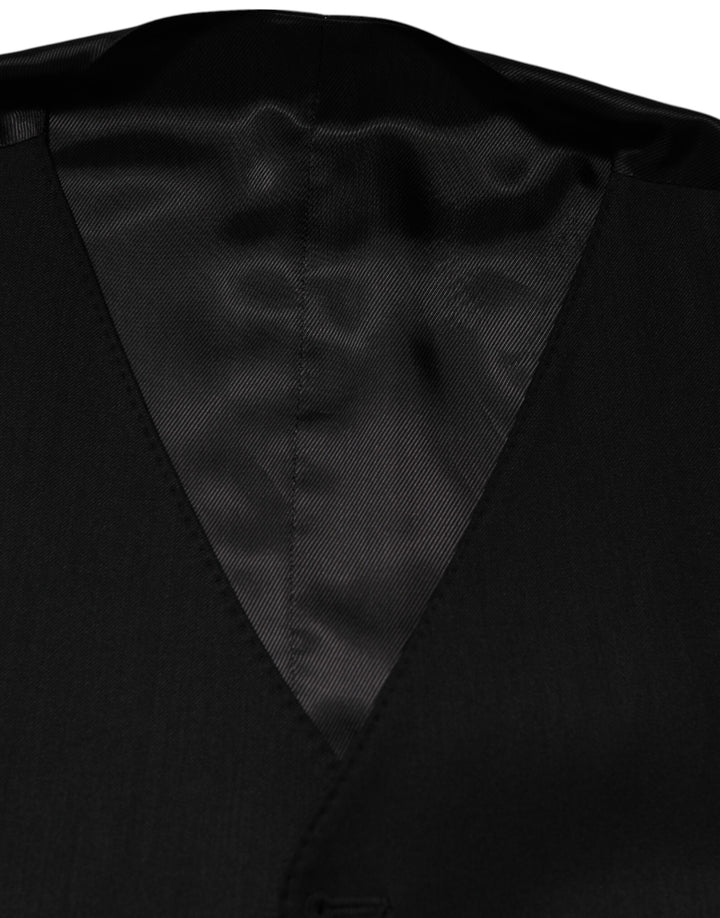 Dolce &amp; Gabbana Sample Sale Dolce &amp; Gabbana Black Wool Dress Formal Men Waistcoat Vest - | Designer outlet