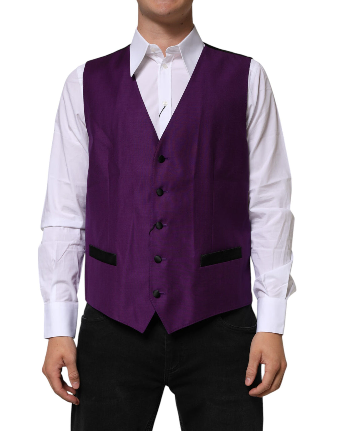 Dolce &amp; Gabbana Purple Wool Dress Formal Waistcoat Vest by Dolce &amp; Gabbana outlet now on sale