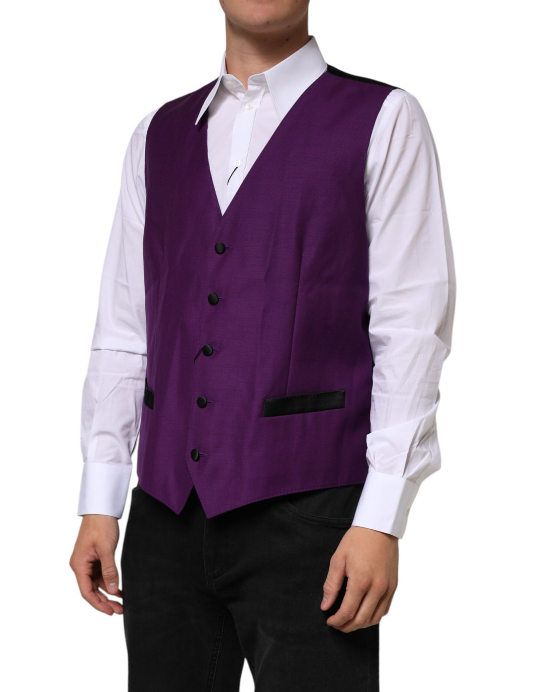 Dolce &amp; Gabbana Purple Wool Dress Formal Waistcoat Vest by Dolce &amp; Gabbana outlet now on sale