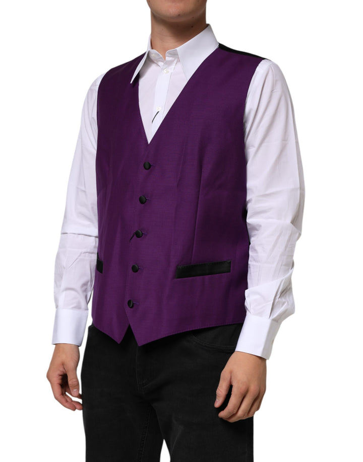 Dolce &amp; Gabbana Purple Wool Dress Formal Waistcoat Vest by Dolce &amp; Gabbana outlet now on sale