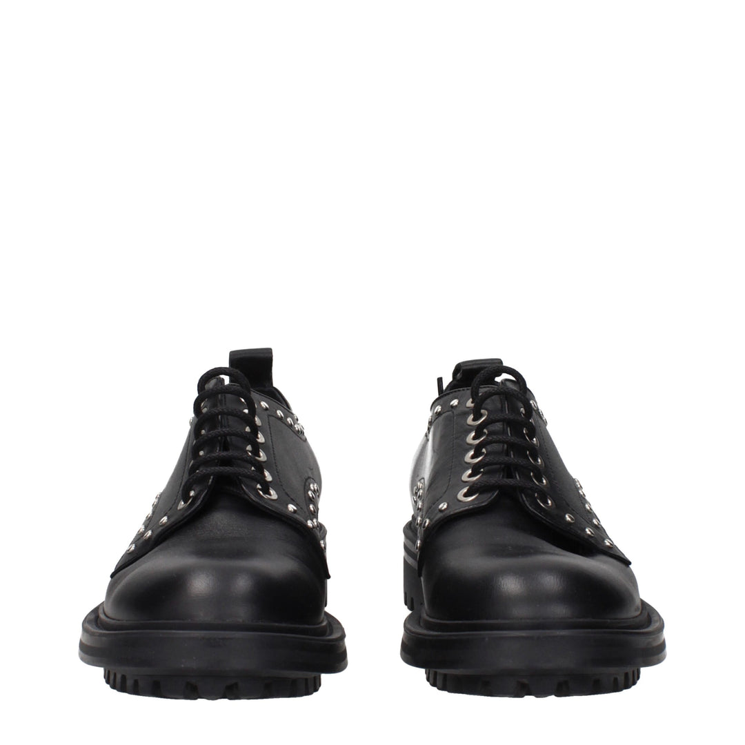 Max Mara Black Leather Oxfords And Derbies