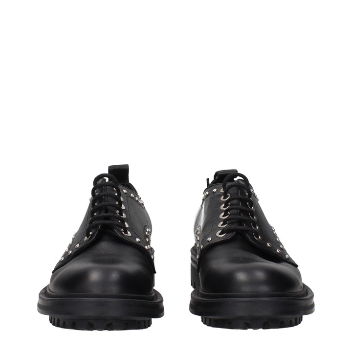 Max Mara Black Leather Oxfords And Derbies