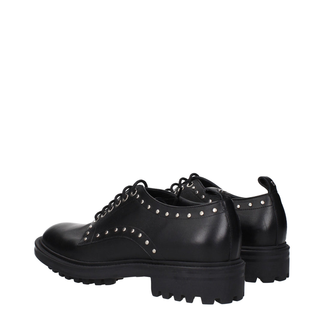 Max Mara Black Leather Oxfords And Derbies