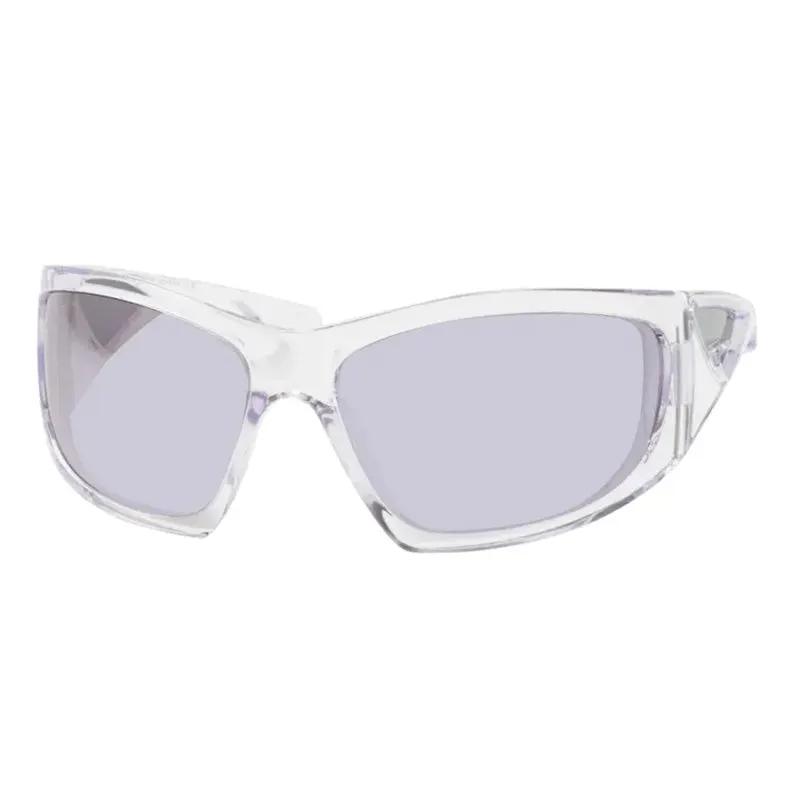 Givenchy Sunglasses Geometric Full Rim, Transparent Frame And Grey With Silver Mirror Lens Gv40051I26C