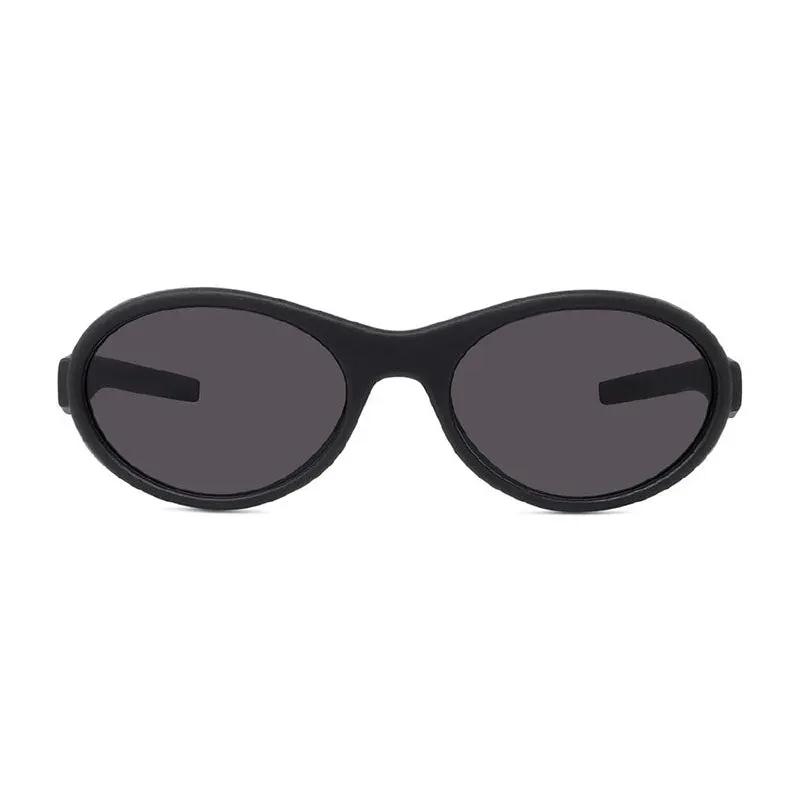 Givenchy Sunglasses Oval Full Rim, Matte Black Frame And Grey Lens Gv40065I02A