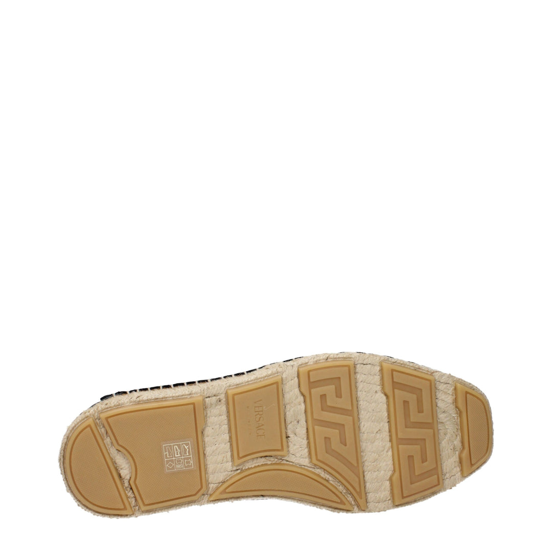 Versace Black Leather Espadrilles