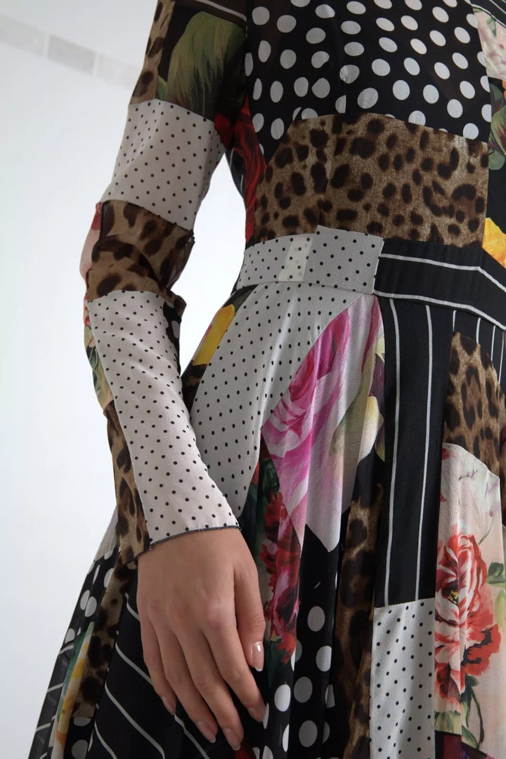 Dolce &amp; Gabbana Sample Sale Dolce &amp; Gabbana Multicolor Patchwork Floral Leopard Dress - | Designer outlet