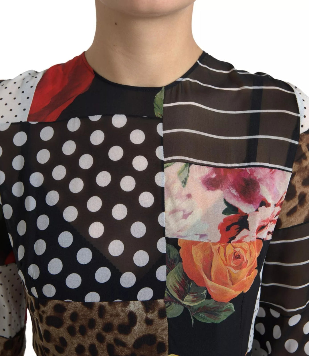Dolce &amp; Gabbana Sample Sale Dolce &amp; Gabbana Multicolor Patchwork Floral Leopard Dress - | Designer outlet