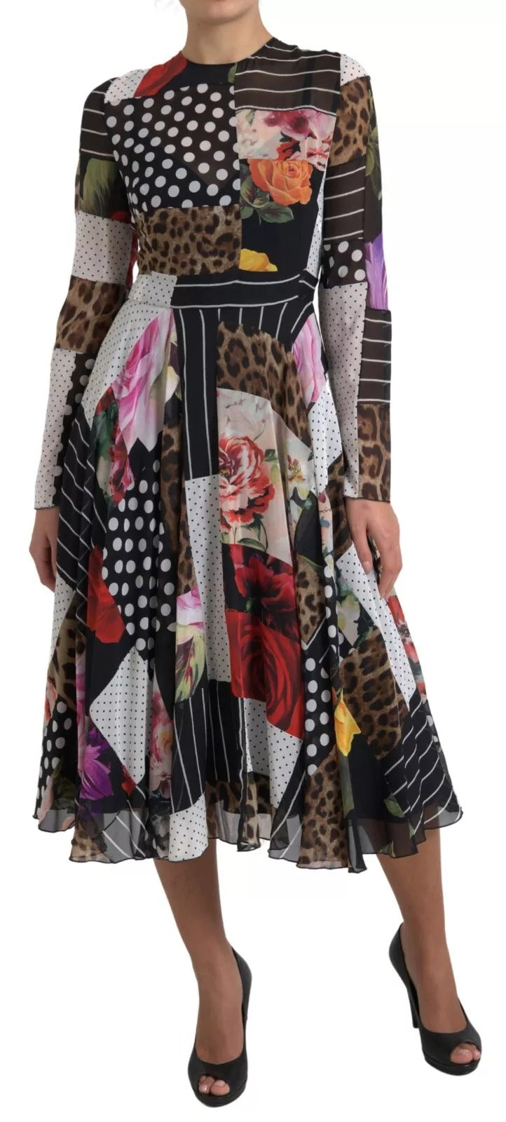 Dolce &amp; Gabbana Sample Sale Dolce &amp; Gabbana Multicolor Patchwork Floral Leopard Dress - | Designer outlet