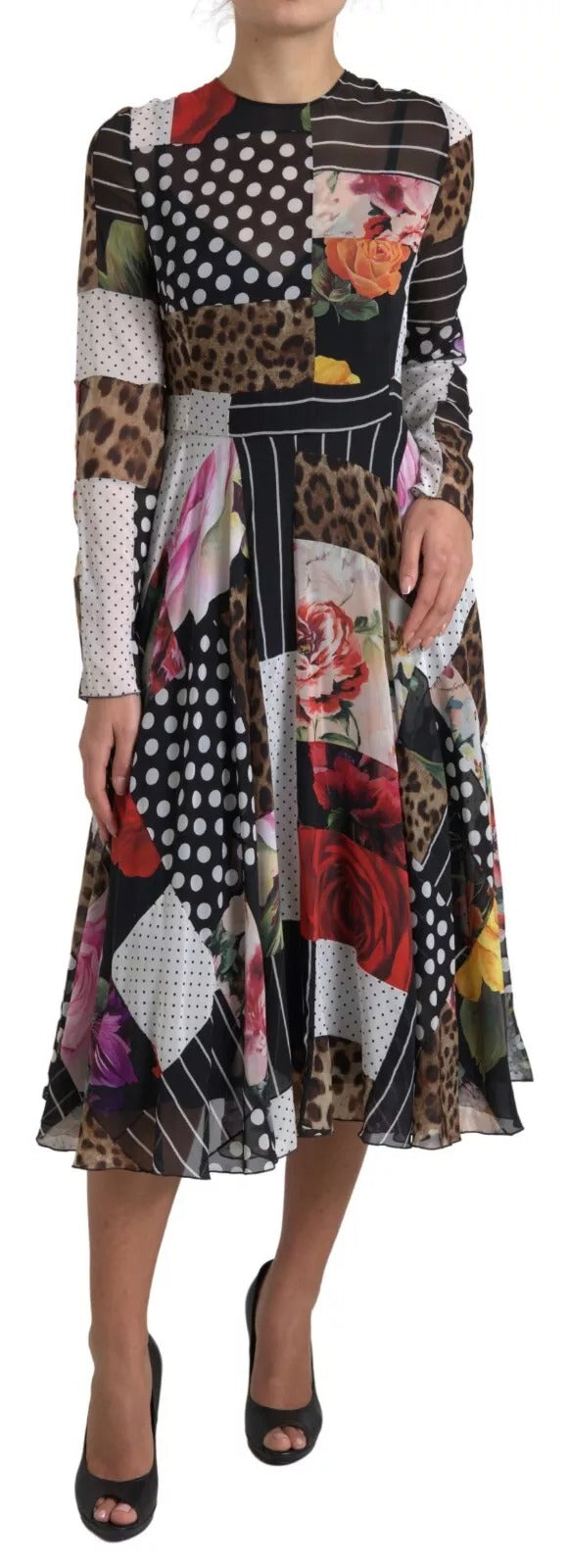 Dolce &amp; Gabbana Sample Sale Dolce &amp; Gabbana Multicolor Patchwork Floral Leopard Dress - | Designer outlet