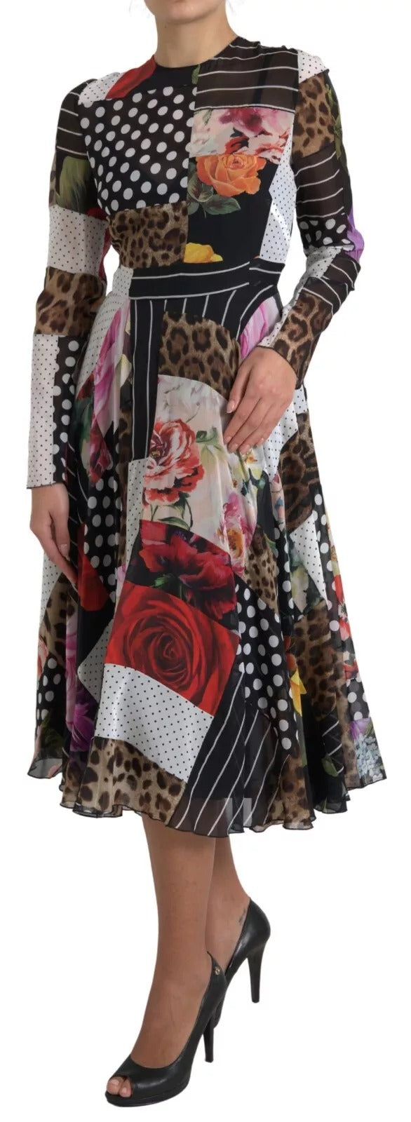 Dolce &amp; Gabbana Sample Sale Dolce &amp; Gabbana Multicolor Patchwork Floral Leopard Dress - | Designer outlet