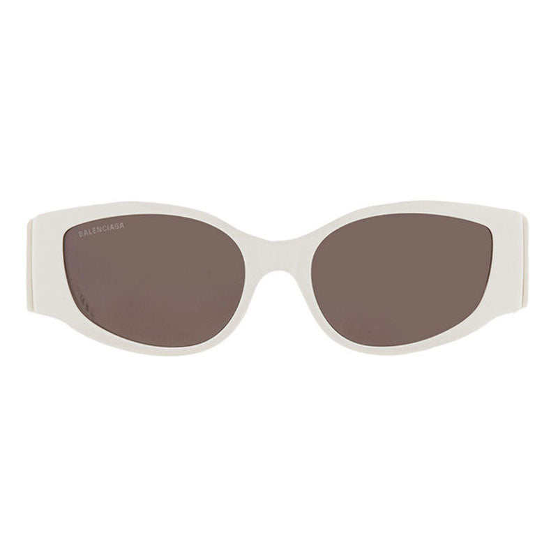 Balenciaga Cat Eye Full Rim, with a White frame and Grey lens.