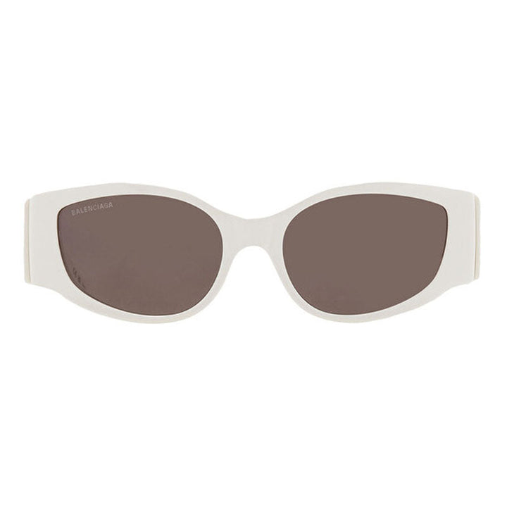 Balenciaga Cat Eye Full Rim, with a White frame and Grey lens.