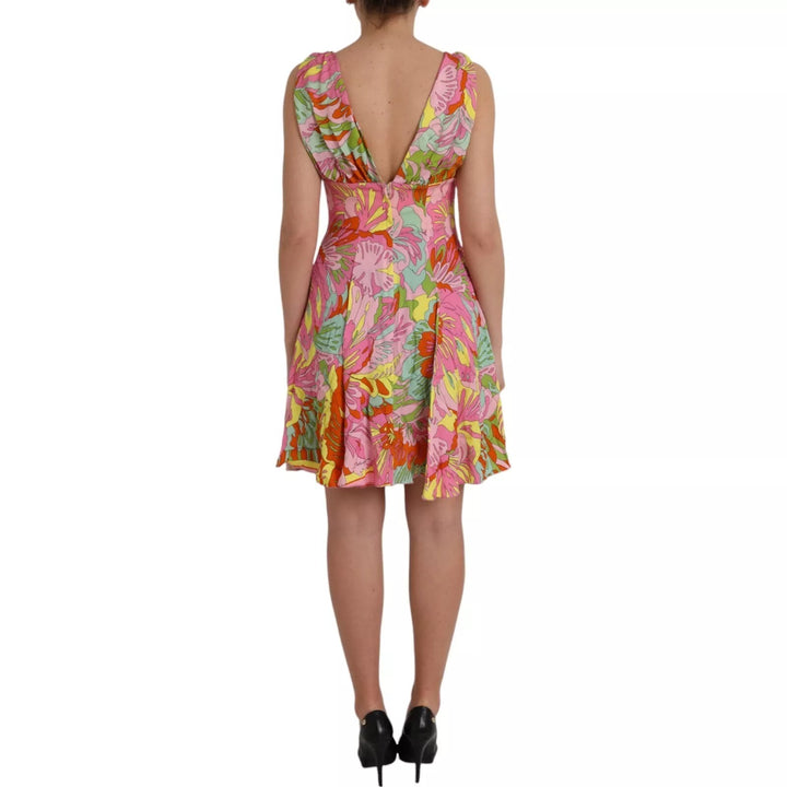 Dolce &amp; Gabbana Sample Sale Dolce &amp; Gabbana Multicolor Floral Silk Flared Mini Dress - | Designer outlet