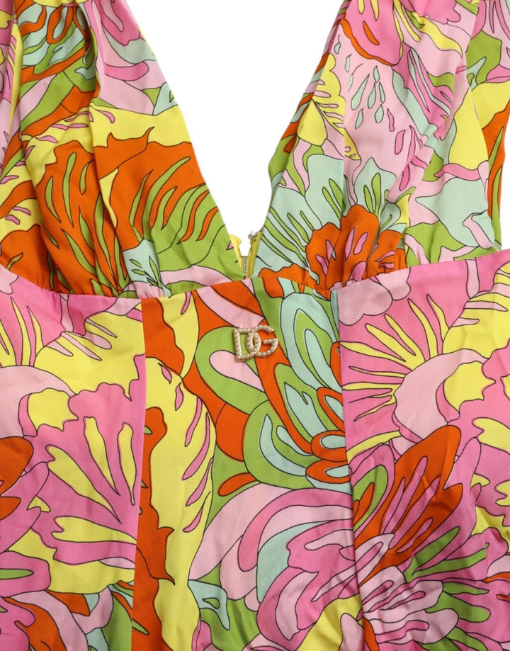 Dolce &amp; Gabbana Sample Sale Dolce &amp; Gabbana Multicolor Floral Silk Flared Mini Dress - | Designer outlet