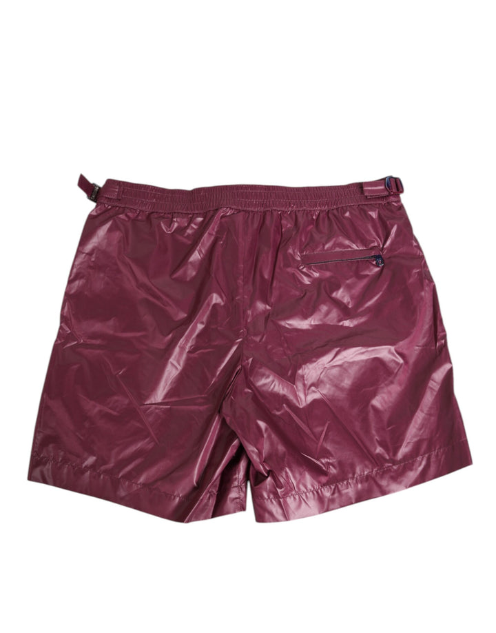 Dolce &amp; Gabbana Burgundy Polyester Logo Embossed Crest Swimwear by Dolce &amp; Gabbana outlet now on sale