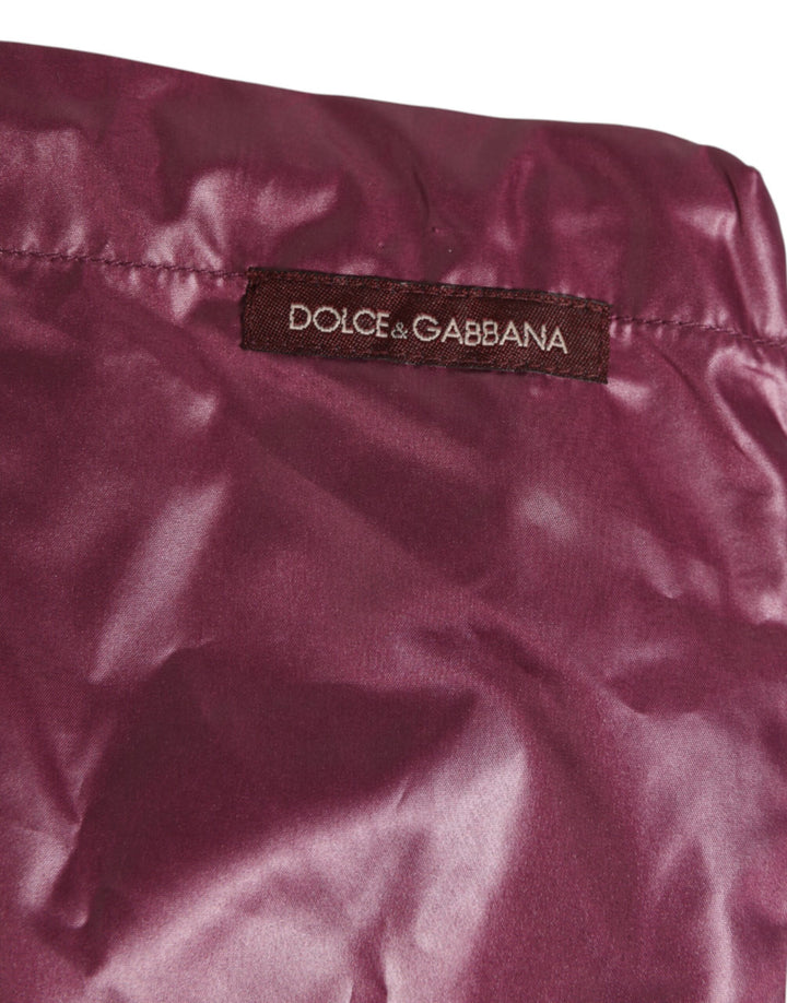 Dolce &amp; Gabbana Burgundy Polyester Logo Embossed Crest Swimwear by Dolce &amp; Gabbana outlet now on sale