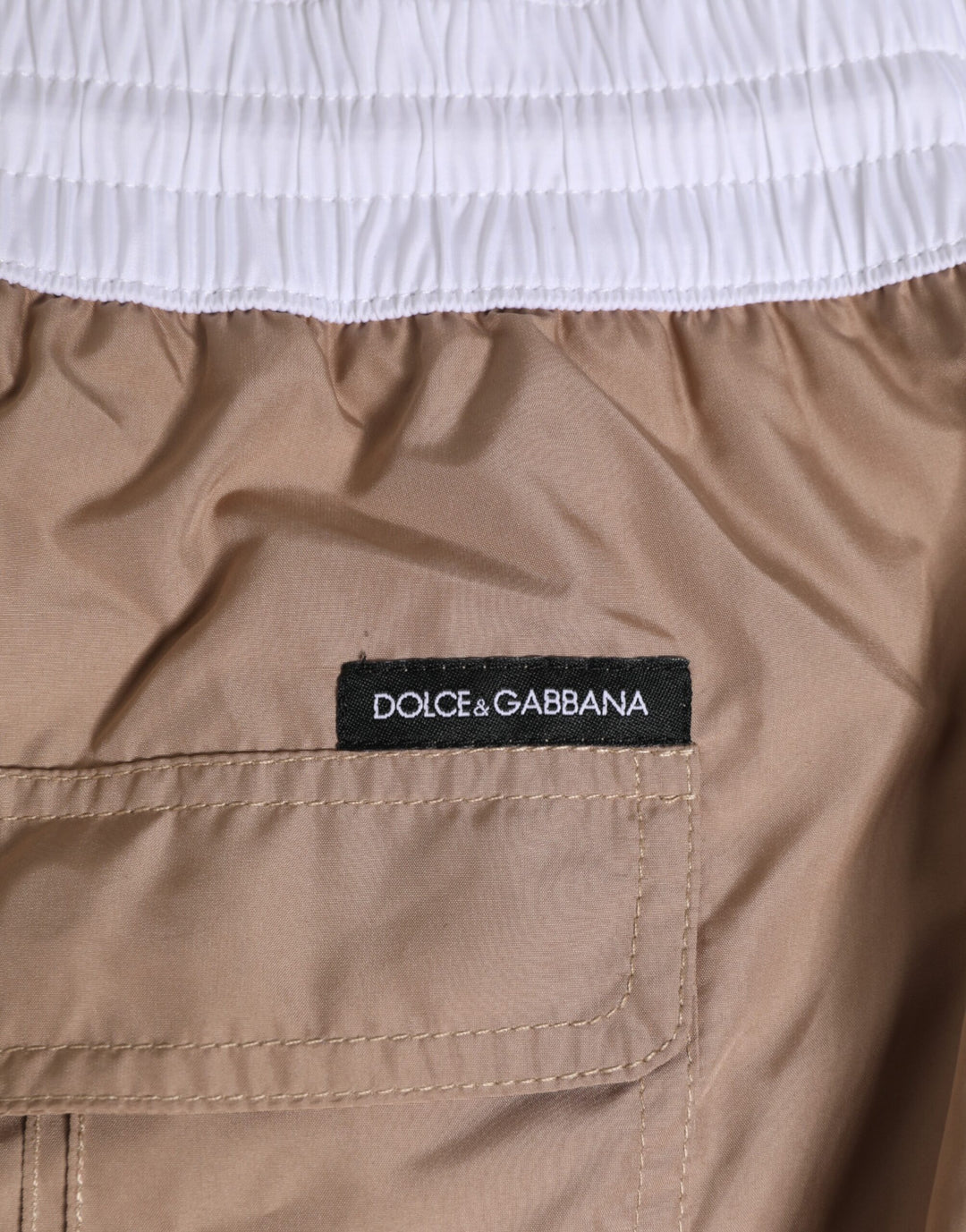 Dolce &amp; Gabbana Sample Sale Dolce &amp; Gabbana Brown White Polyester Re-Edition Shorts Swimwear - | Designer outlet
