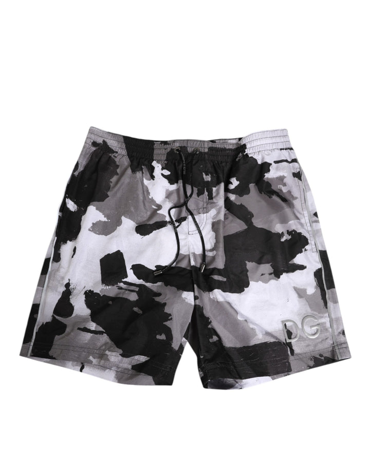 Dolce &amp; Gabbana Sample Sale Dolce &amp; Gabbana Black White Camouflage DG Logo Men Swimwear - | Designer outlet
