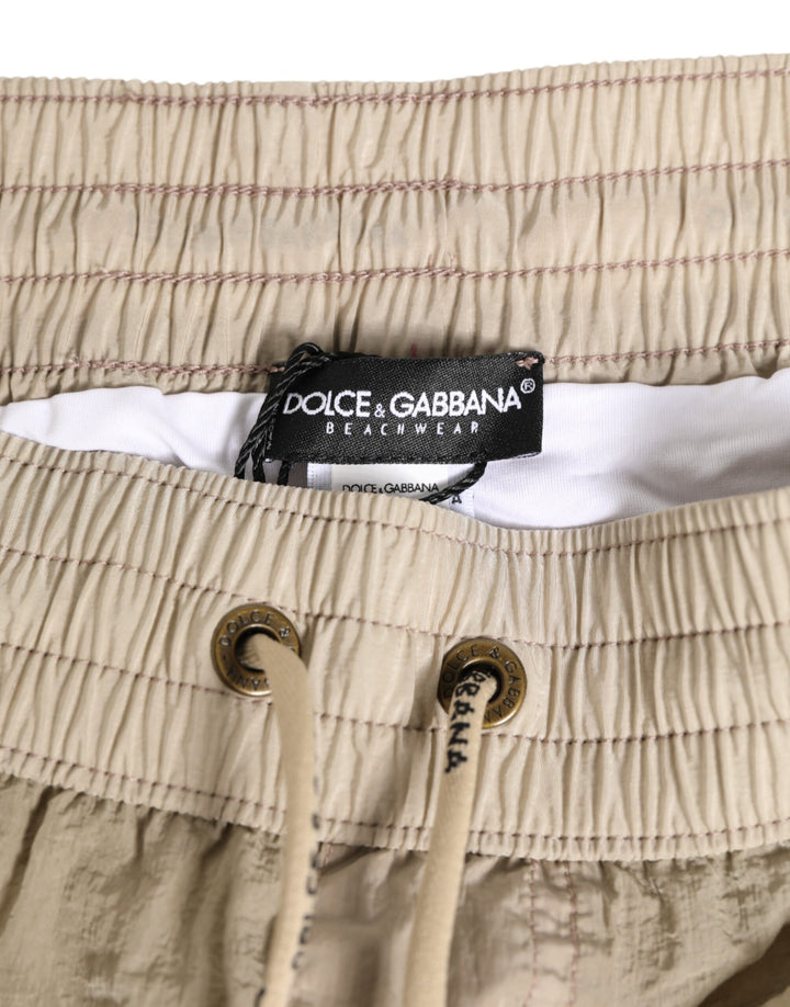 Dolce &amp; Gabbana Sample Sale Dolce &amp; Gabbana Beige Nylon Beachwear Men Boxer Short Swimwear - | Designer outlet