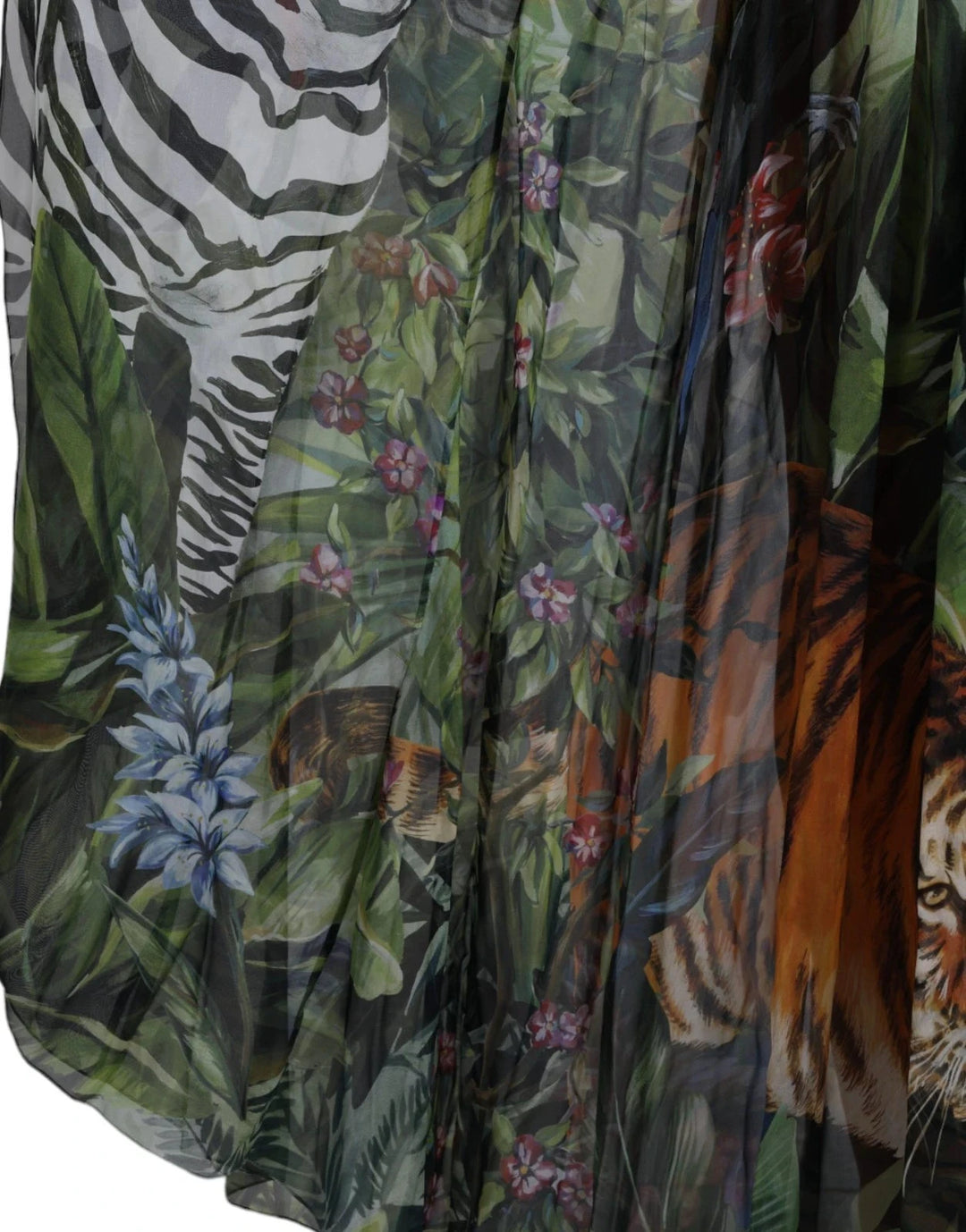 Dolce &amp; Gabbana Multicolor Silk Jungle Print Women Maxi Dress by Dolce &amp; Gabbana outlet now on sale